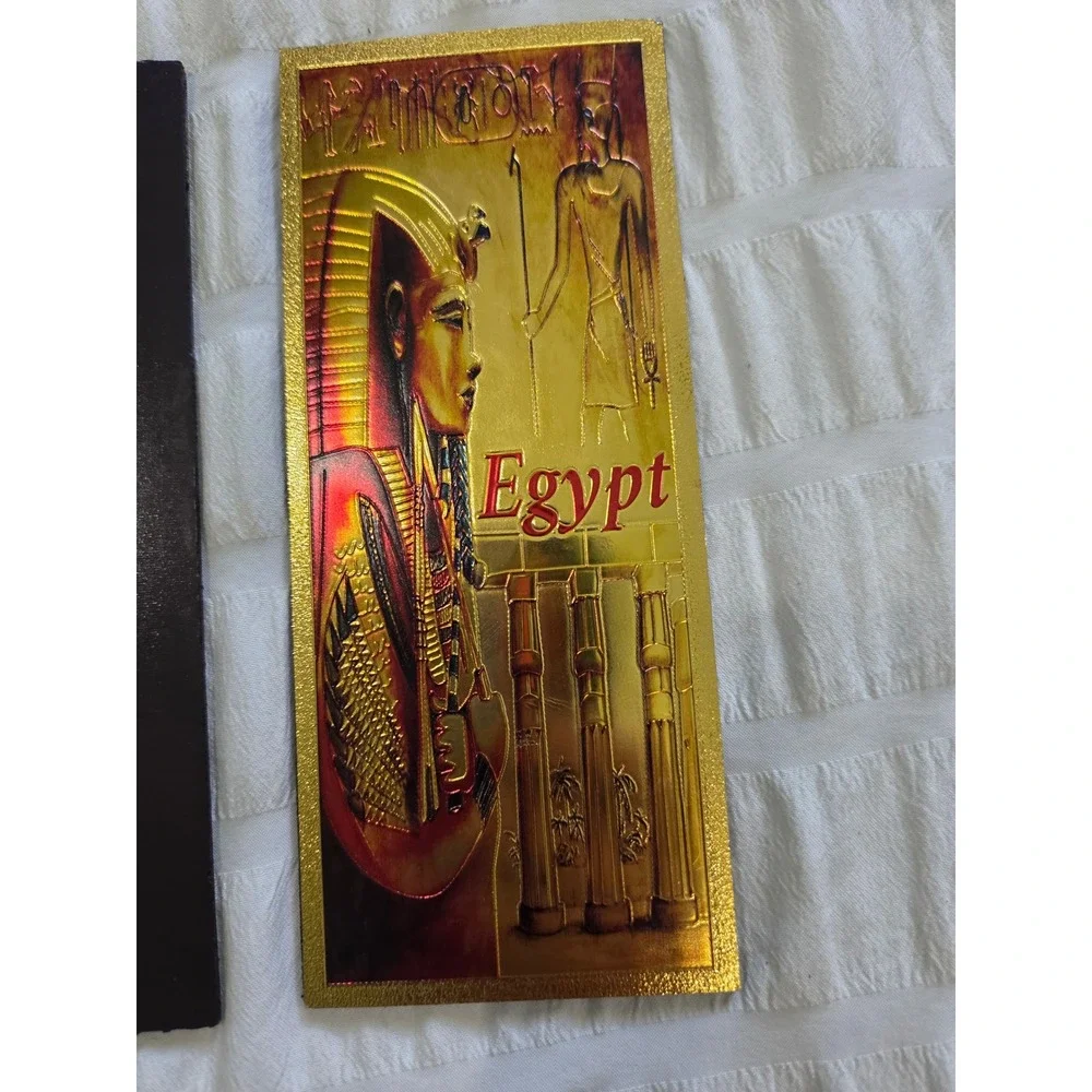 Gold Ancient Egypt King Tut Refrigerator Magnet 6 Inch Souvenir Hieroglyphics